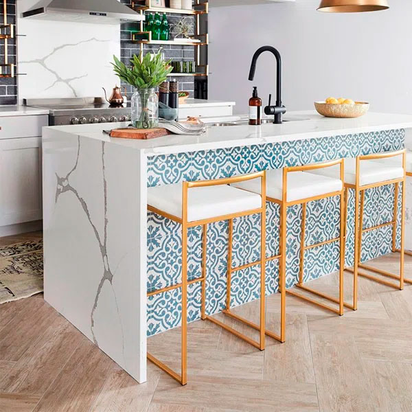 Desere Upholstered Counter Stool with Metal Frame