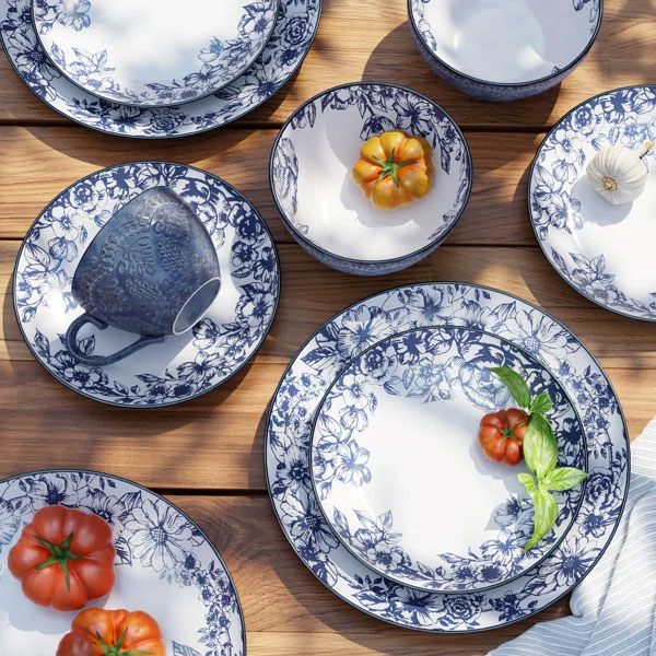 Pfaltzgraff Gabriela 16 Piece Stoneware Dinnerware Set, Service for 4
