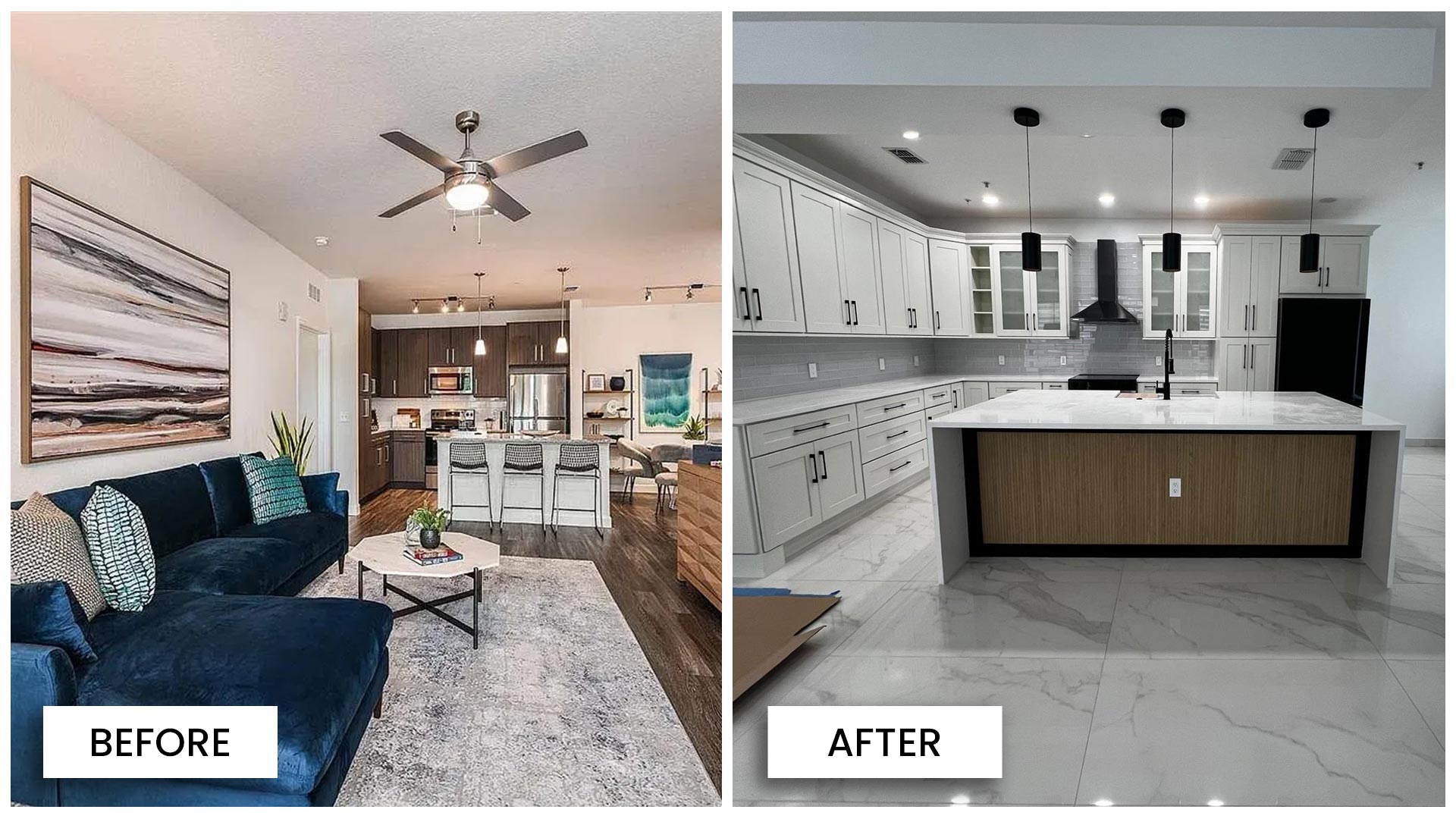 Goldenrod project before & after