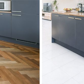 wood vs tile kitchen floor