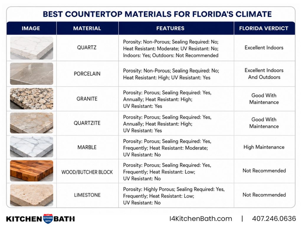Best Countertop Materials for Floridas Climate