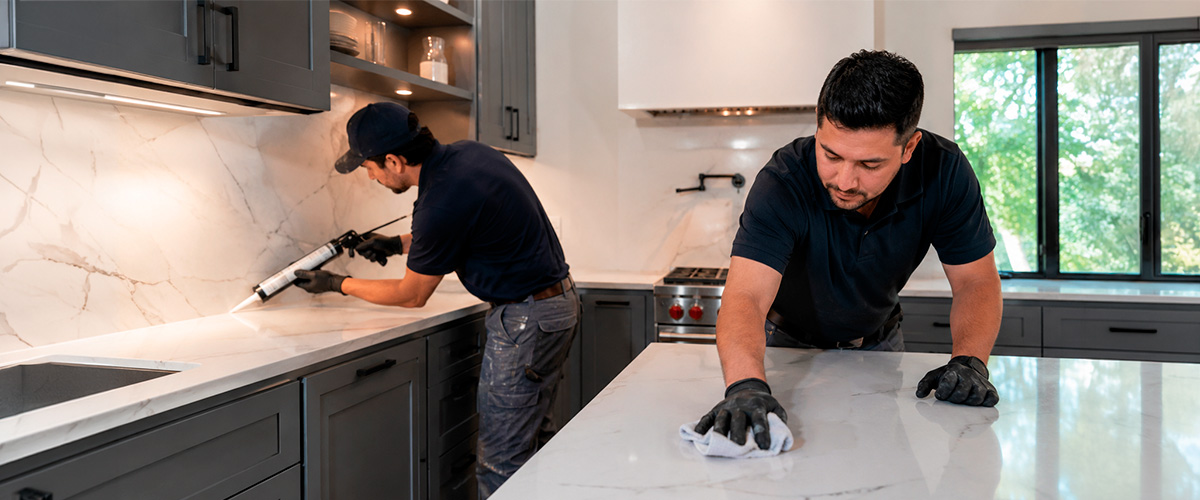 Caulking, cleanup, final adjustments