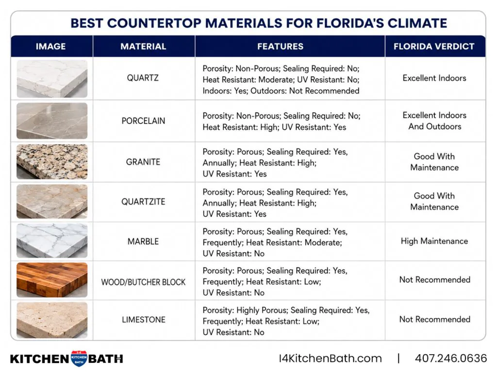Best Countertop Materials for Floridas Climate